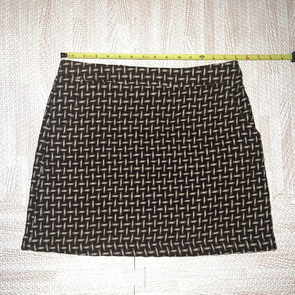 Dark Brown and Tan Mini Skirt with Back Zipper